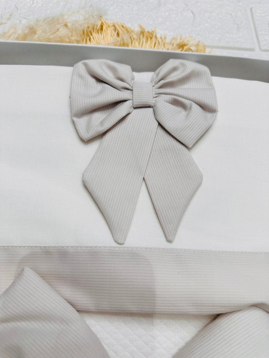 Set Completo Carrozzina fiocco Tortora Scr027104 - Piccole Canaglie - PC26427