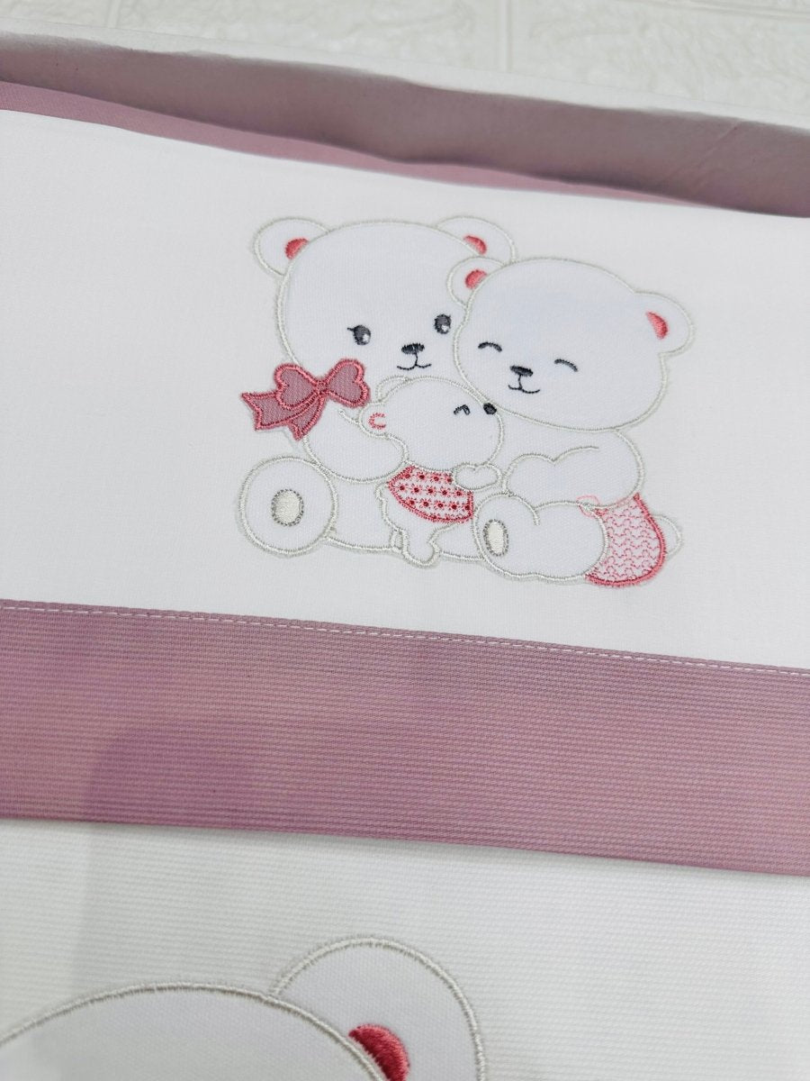 Set Completo Carrozzina Orsetti Teneri Rosa Antico Sscs028177 - Piccole Canaglie - PC29760