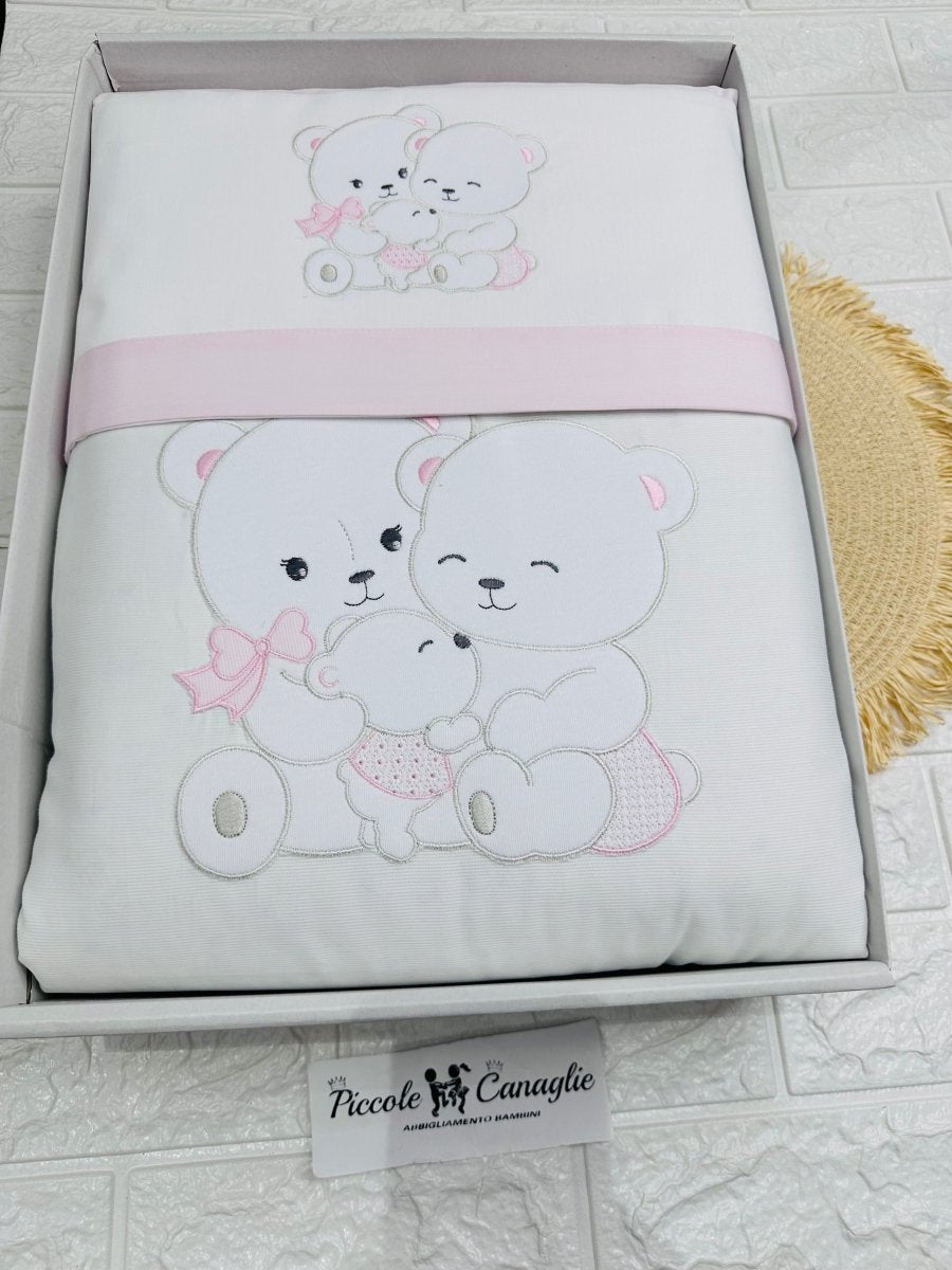 Set Completo Carrozzina Orsetti Teneri Rosa Sscs028177 - Piccole Canaglie - PC29759