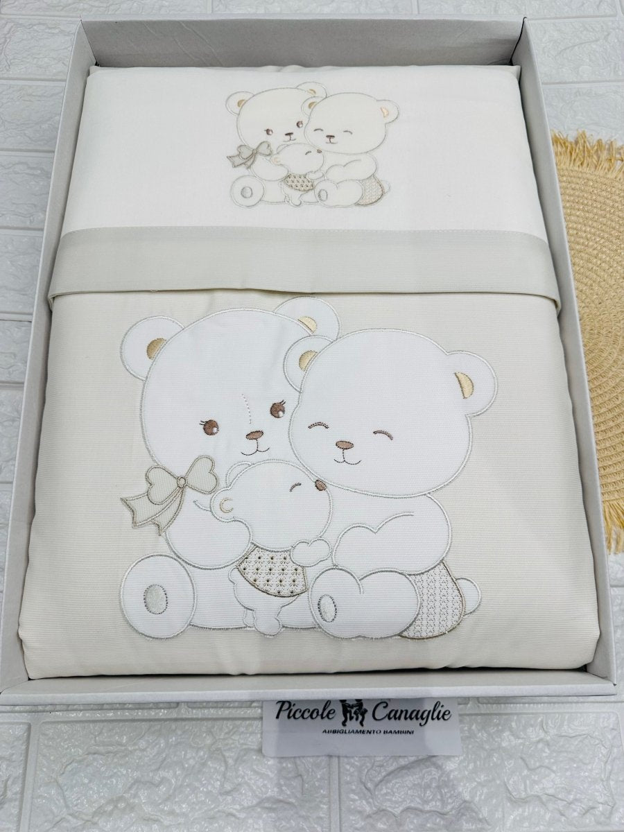 Set Completo Carrozzina Orsetti Teneri Tortora Sscs028177 - Piccole Canaglie - PC29763