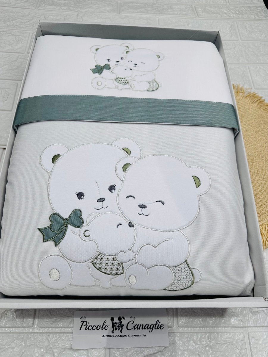 Set Completo Carrozzina Orsetti Teneri Verde Sscs028177 - Piccole Canaglie - PC29764