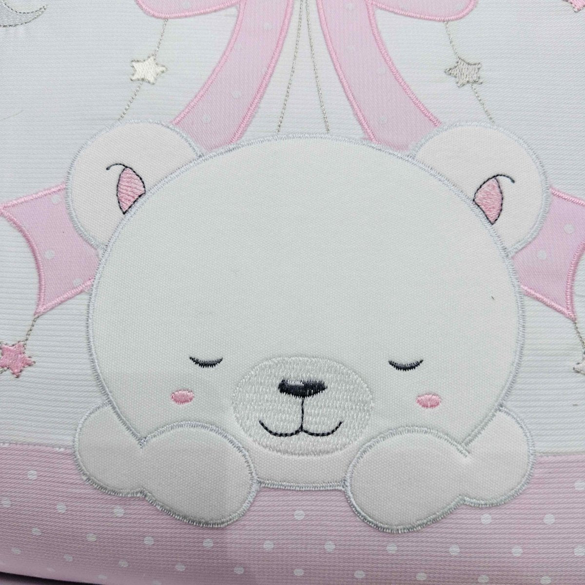 Set completo carrozzina Orsetto fiocco rosa - Piccole Canaglie - PC20659