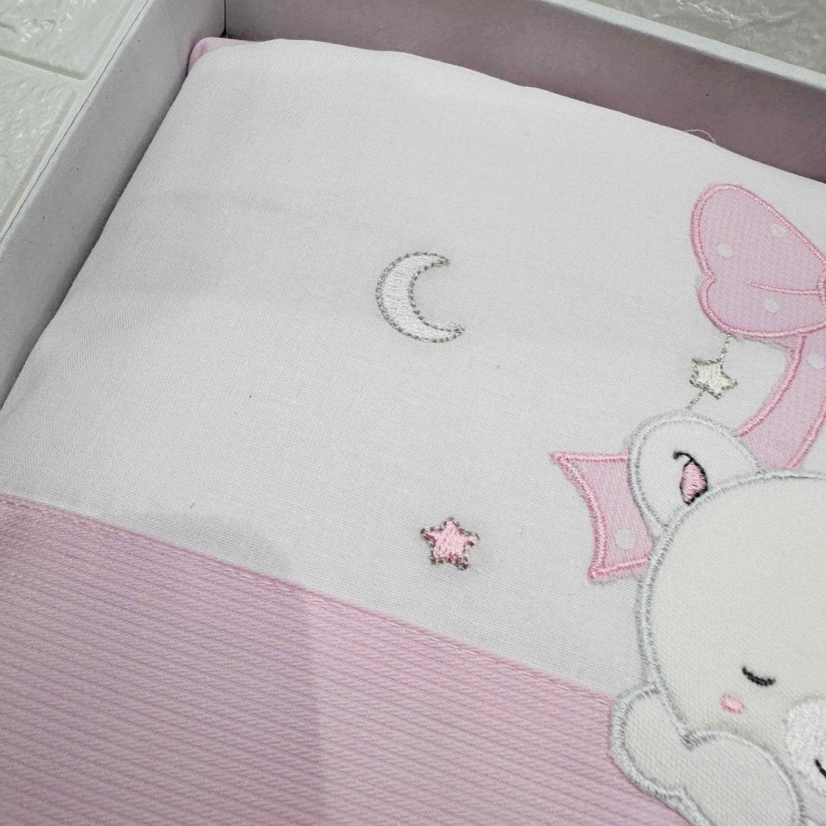 Set completo carrozzina Orsetto fiocco rosa - Piccole Canaglie - PC20659