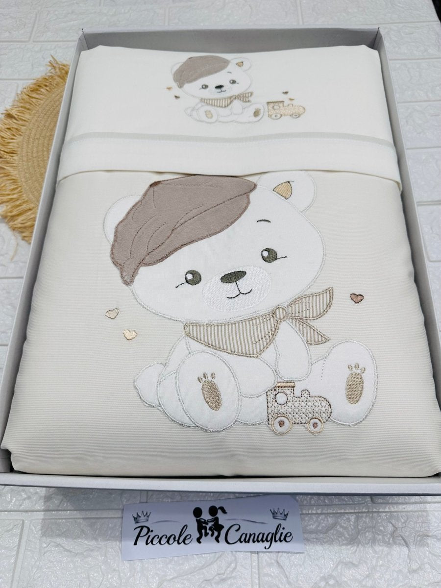 Set completo carrozzina orso Birichino beige SSCS028179 - Piccole Canaglie - PC29928