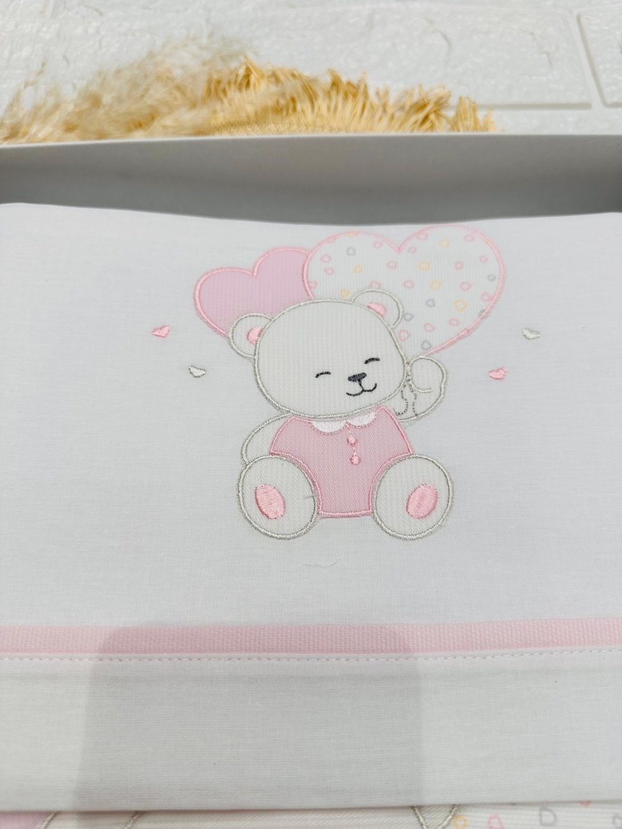 Set Completo Carrozzina Orso cuori rosa Scr027171 - Piccole Canaglie - PC26423