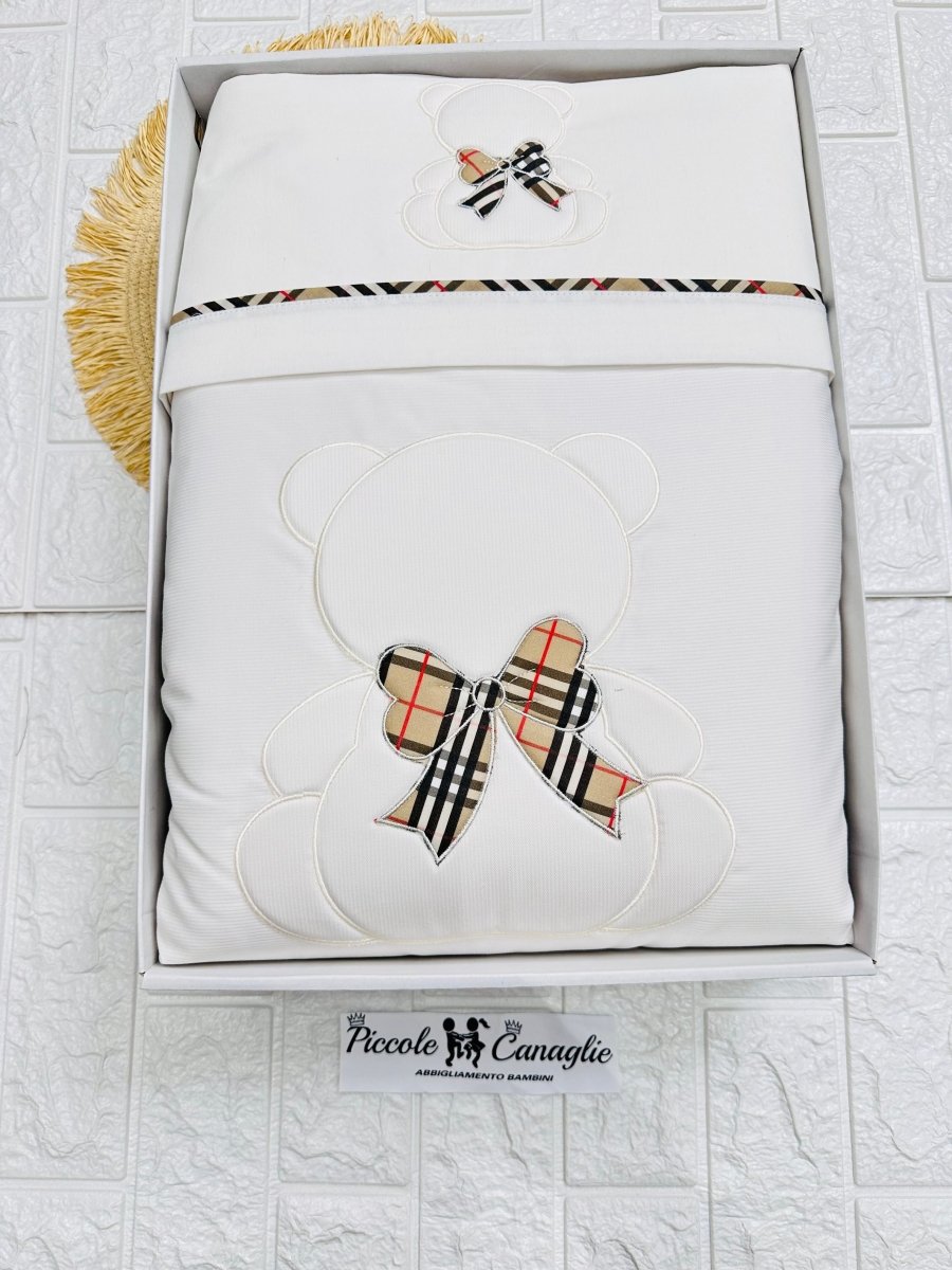 Set Completo Carrozzina orso fiocco Barbery SSCS028166 - Piccole Canaglie - PC23754