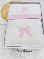 Set Completo Carrozzina Orso Fiocco rosa SSCS028166 - Piccole Canaglie - PC23753