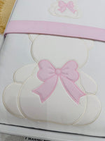 Set Completo Carrozzina Orso Fiocco rosa SSCS028166 - Piccole Canaglie - PC23753