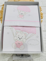 Set Completo Carrozzina Orso Paracadute rosa Scr027175 - Piccole Canaglie - PC26420