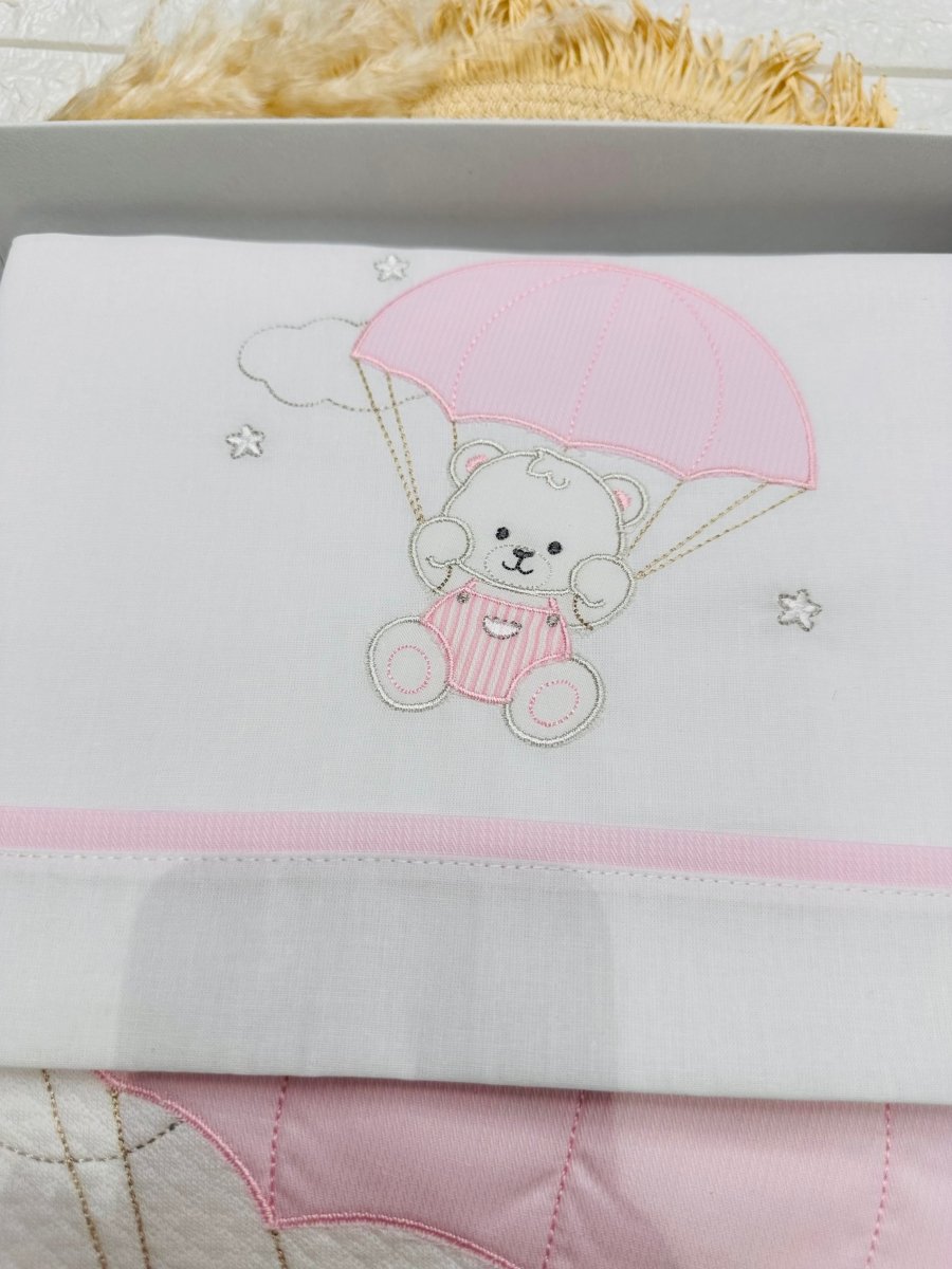 Set Completo Carrozzina Orso Paracadute rosa Scr027175 - Piccole Canaglie - PC26420