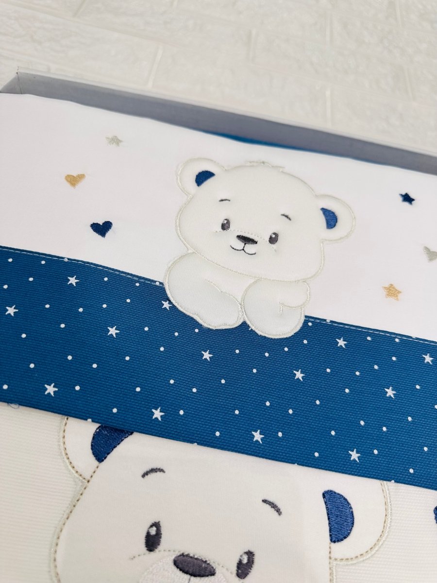 Set Completo Carrozzina Orso Sogni D’Oro Blu Sscs028180 - Piccole Canaglie - PC30018