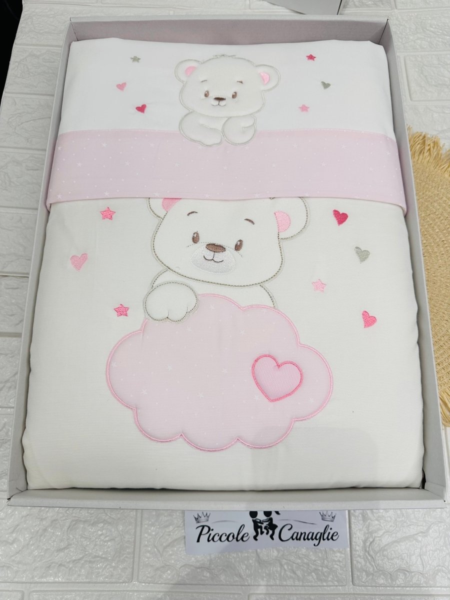 Set Completo Carrozzina Orso Sogni D’Oro Rosa Sscs028180 - Piccole Canaglie - PC30022