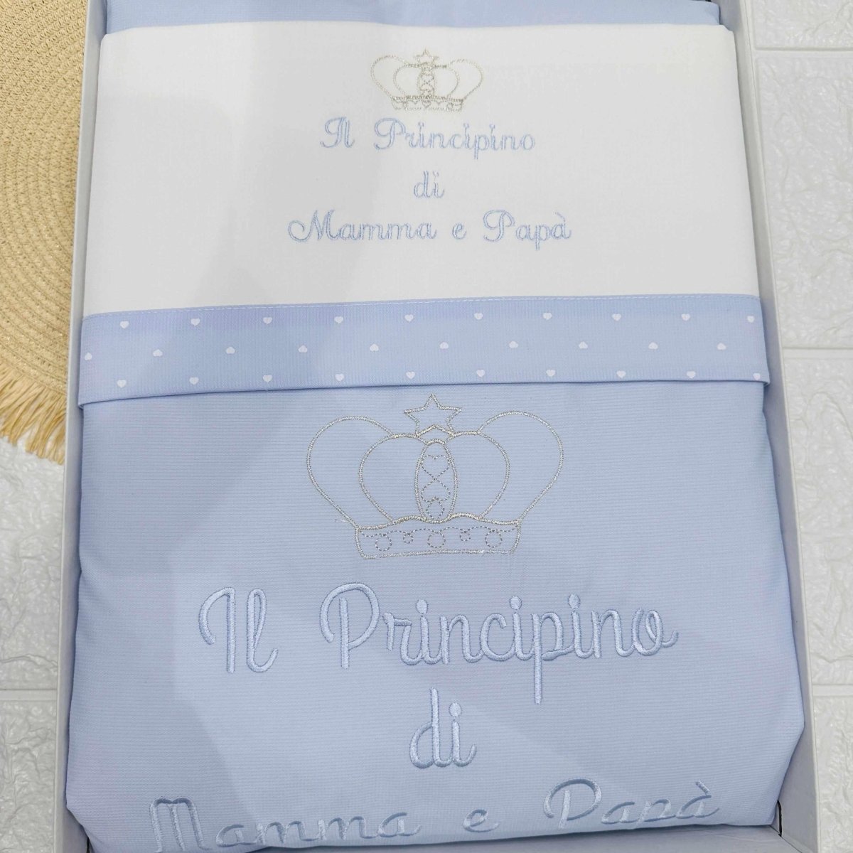 Set Completo carrozzina Principino Celeste - Piccole Canaglie - PC21913
