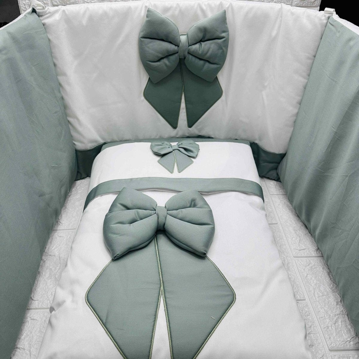 Set completo culla fiocco verde - Piccole Canaglie - PC20677