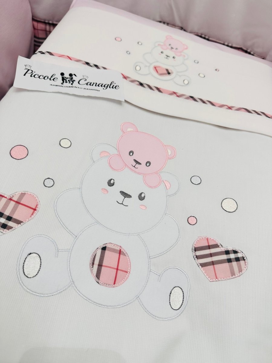 Set Completo Culla Orsetti Fantasia Rosa - Piccole Canaglie - PC28470