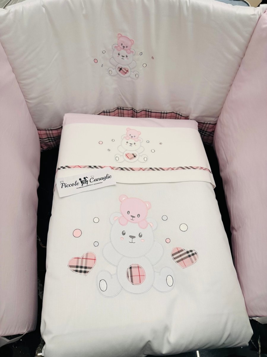 Set Completo Culla Orsetti Fantasia Rosa - Piccole Canaglie - PC28470