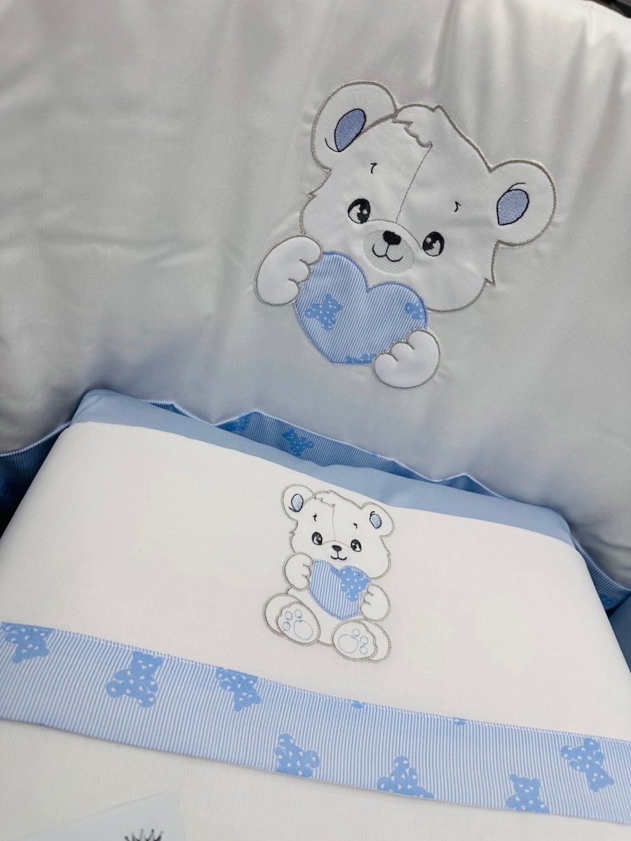 Set completo Culla orso cuore celeste SLS033157 - Piccole Canaglie - PC29920