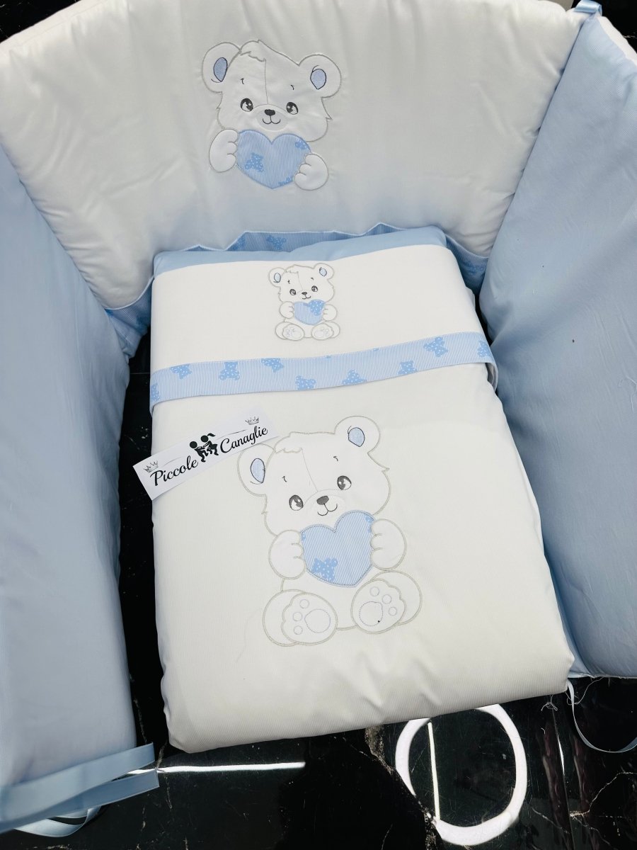 Set completo Culla orso cuore celeste SLS033157 - Piccole Canaglie - PC29920