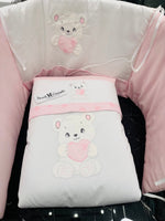 Set Completo Culla Orso Cuore Rosa Sls033157 - Piccole Canaglie - PC28467
