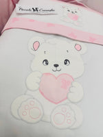 Set Completo Culla Orso Cuore Rosa Sls033157 - Piccole Canaglie - PC28467