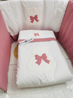 Set Completo Culla orso Fiocco Rosa antico SLS033166 - Piccole Canaglie - PC24079