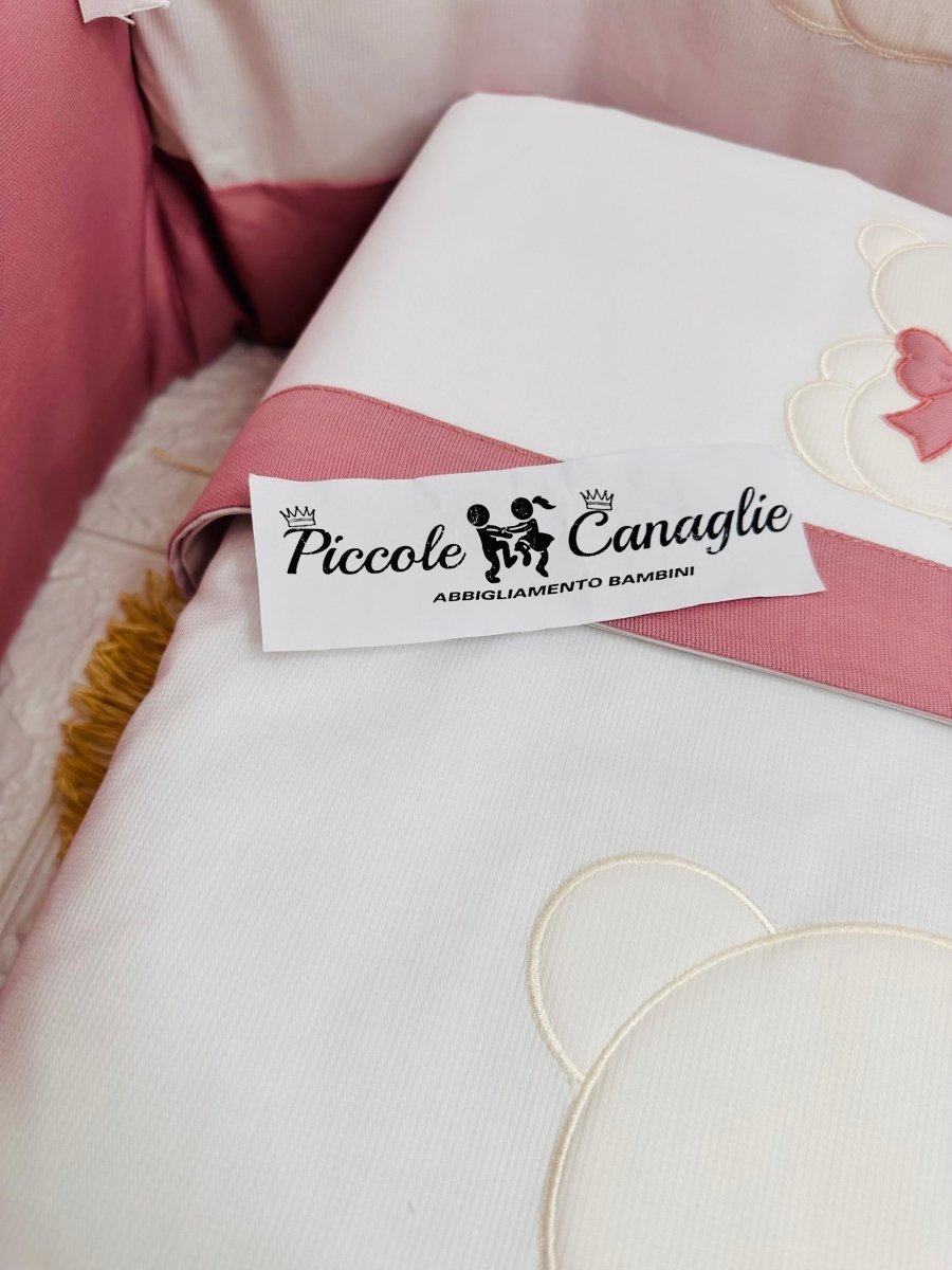 Set Completo Culla orso Fiocco Rosa antico SLS033166 - Piccole Canaglie - PC24079
