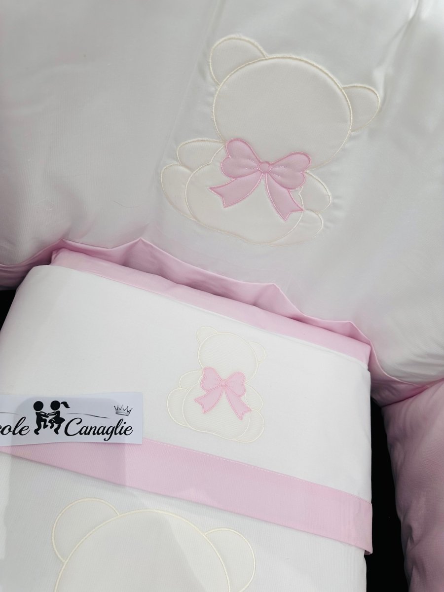 Set completo Culla orso fiocco rosa SLS033166 - Piccole Canaglie - PC29918
