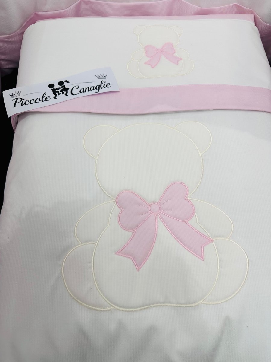 Set completo Culla orso fiocco rosa SLS033166 - Piccole Canaglie - PC29918