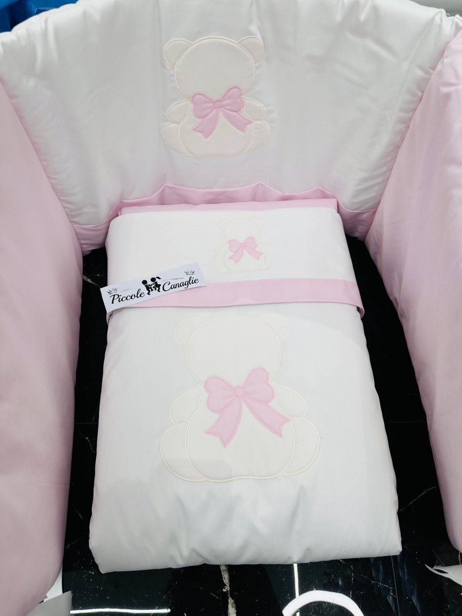Set completo Culla orso fiocco rosa SLS033166 - Piccole Canaglie - PC29918