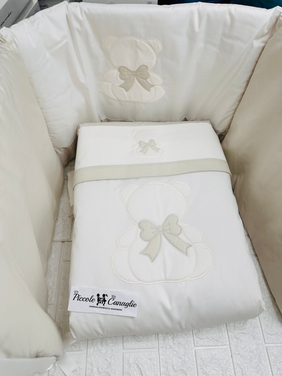 Set Completo Culla orso Fiocco Tortora SLS033166 - Piccole Canaglie - PC24071