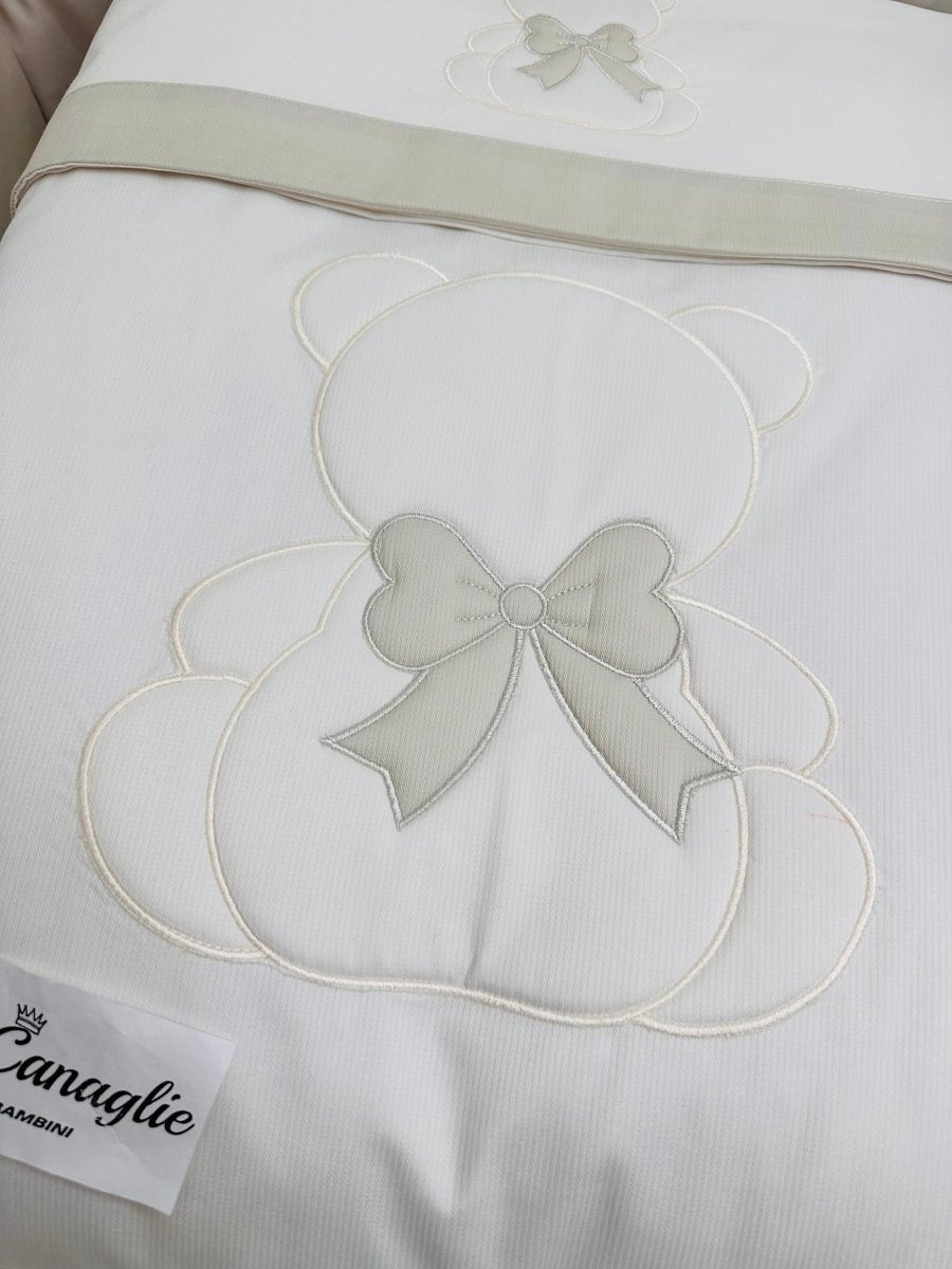 Set Completo Culla orso Fiocco Tortora SLS033166 - Piccole Canaglie - PC24071