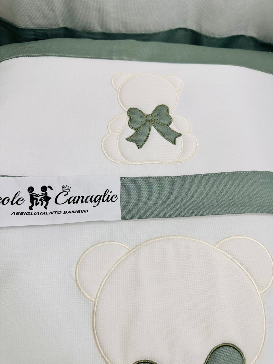 Set Completo Culla orso Fiocco Verde SLS033166 - Piccole Canaglie - PC24070