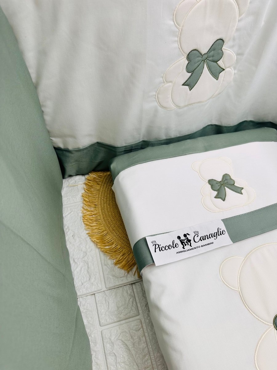 Set Completo Culla orso Fiocco Verde SLS033166 - Piccole Canaglie - PC24070
