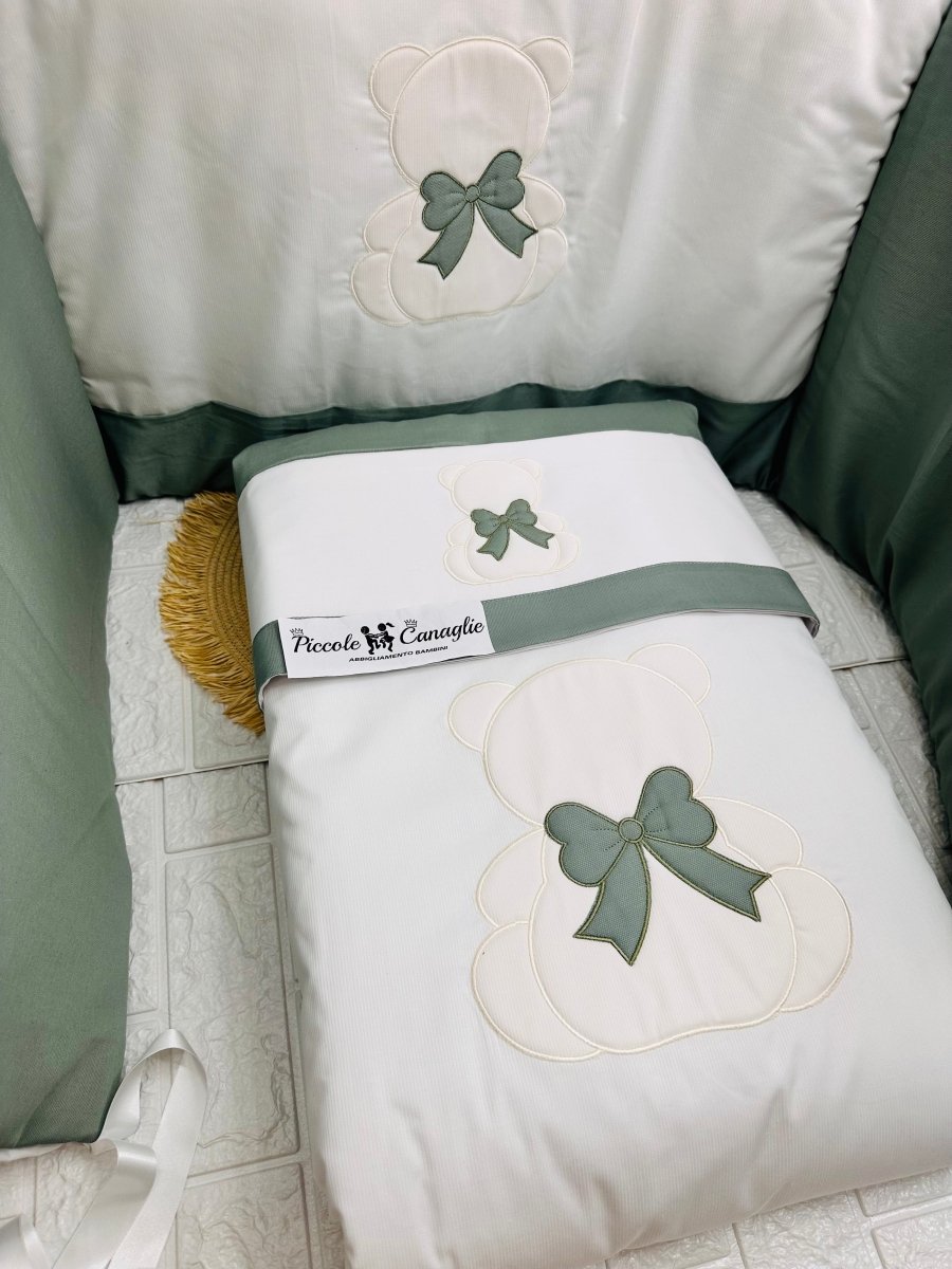 Set Completo Culla orso Fiocco Verde SLS033166 - Piccole Canaglie - PC24070