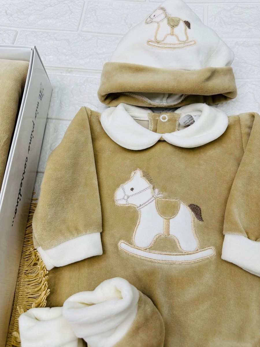 Set Completo Nascita ciniglia cavallino beige 35512 - Piccole Canaglie - PC29607