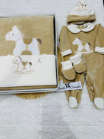 Set Completo Nascita ciniglia cavallino beige 35512 - Piccole Canaglie - PC29607