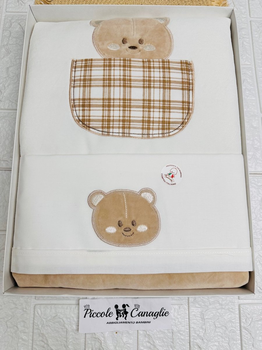 Set completo Orso Quadri beige 35406 - Piccole Canaglie - PC24018
