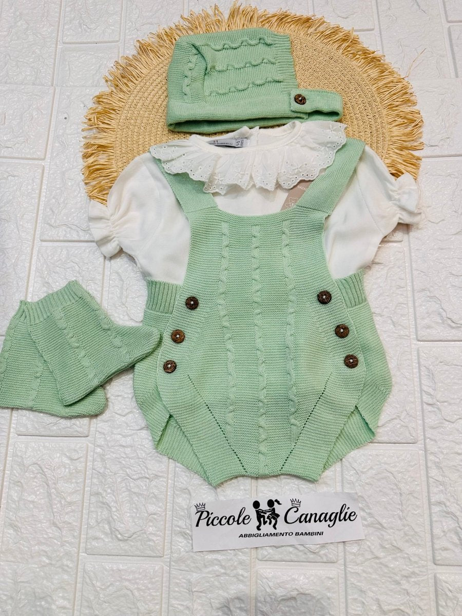 Set Completo Salopette Verde NG2044 NAZARENO GABRIELLI - Piccole Canaglie - PC25295