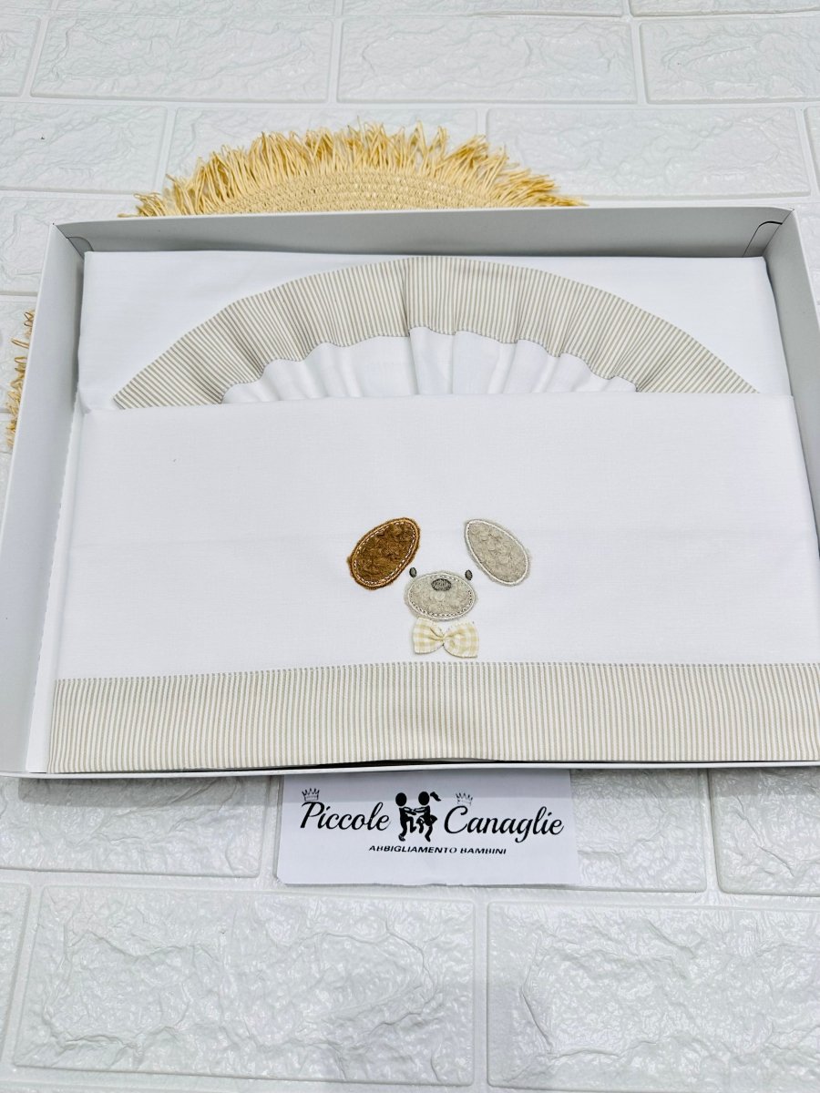 Set Lenzuola Carrozzina Cane Beige Lc015 - Piccole Canaglie - PC27582