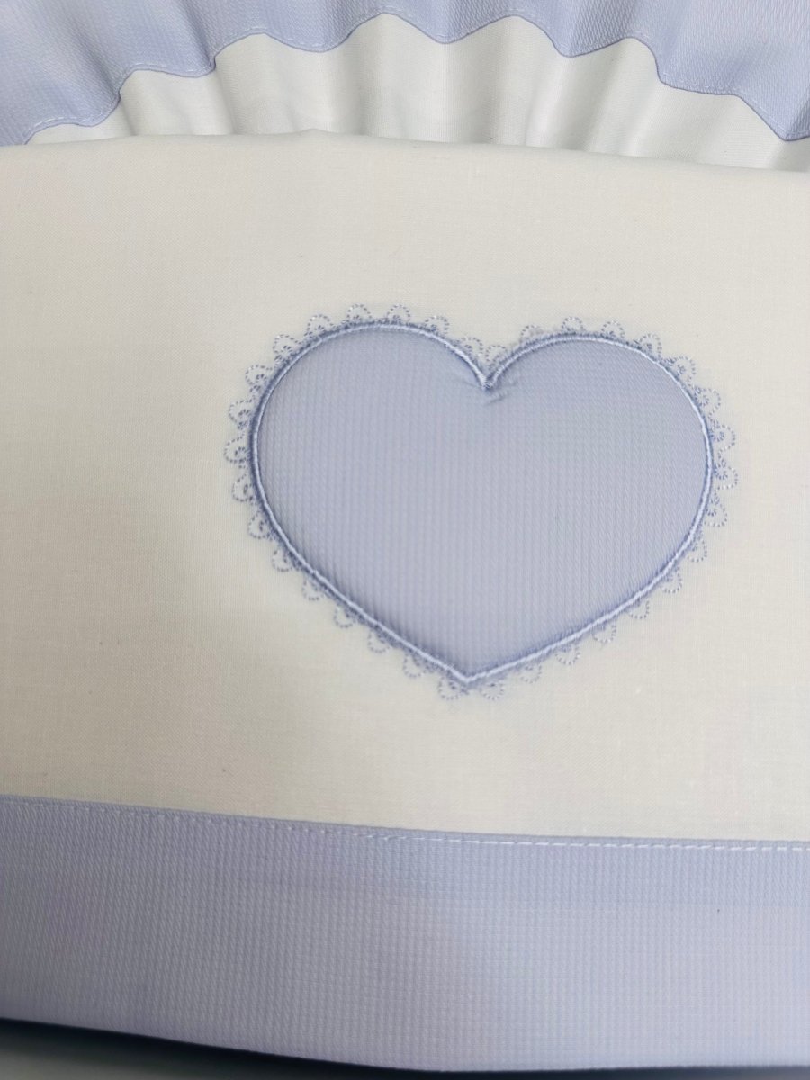 Set lenzuola carrozzina cuore celeste LC015105R - Piccole Canaglie - PC24069