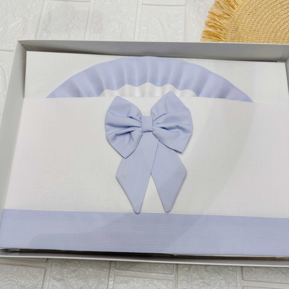 Set lenzuola Carrozzina fiocco celeste LC015104 - Piccole Canaglie - PC22324