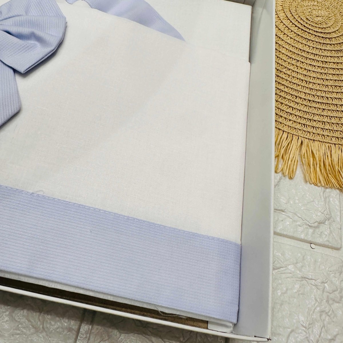 Set lenzuola Carrozzina fiocco celeste LC015104 - Piccole Canaglie - PC22324