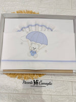 Set Lenzuola carrozzina LC015175 paracadute celeste - Piccole Canaglie - PC24865