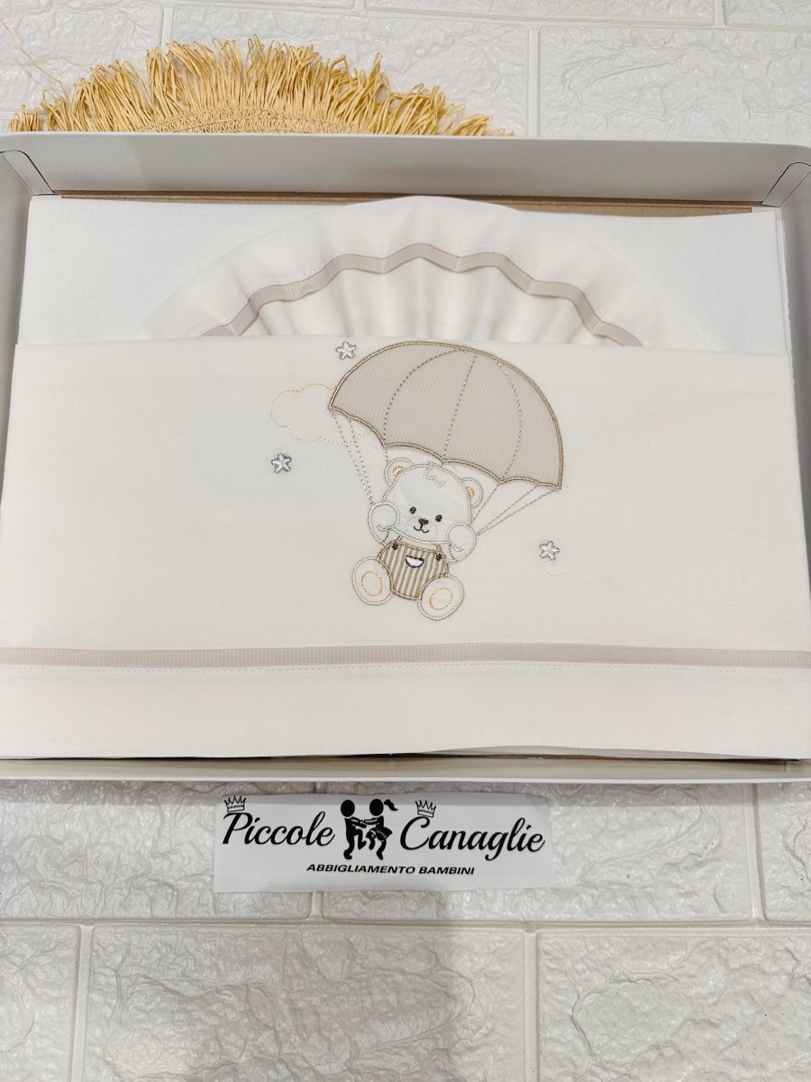 Set Lenzuola carrozzina LC015175 paracadute tortora - Piccole Canaglie - PC24867
