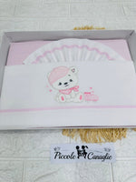 Set Lenzuola Carrozzina Orsetta Simpatica Rosa Lc015179 - Piccole Canaglie - PC30002