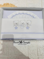 Set Lenzuola Carrozzina Orsi 3 stelle celeste Lc015169 - Piccole Canaglie - PC26409