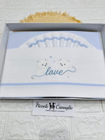 Set Lenzuola Carrozzina Orsi Love Celeste Lc015174 - Piccole Canaglie - PC27586