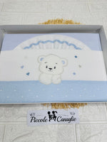 Set Lenzuola Carrozzina Orso D’Ogni D’Oro Celeste Lc015180 - Piccole Canaglie - PC30003