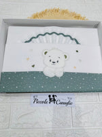 Set Lenzuola Carrozzina Orso D’Ogni D’Oro Verde Lc015180 - Piccole Canaglie - PC30004