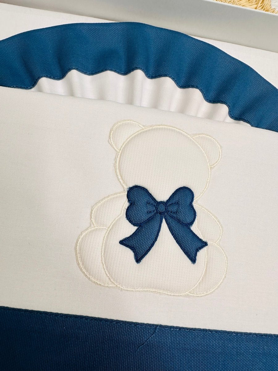 Set lenzuola carrozzina orso fiocco dietro carta da zucchero LC015166 - Piccole Canaglie - PC24068